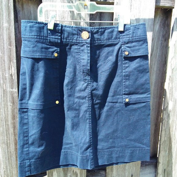 Tory Burch navy mini skirt size 4 cotton spandex - Picture 3 of 5